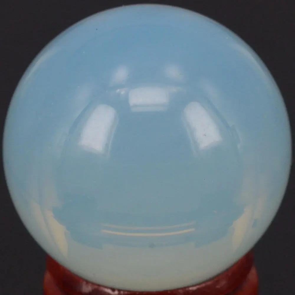 

Free Shipping Nice Gemstone 40MM Opalite Sphere Crystal Ball Chakra Healing Reiki Carving Crafts With Stand