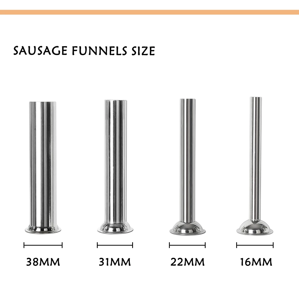 Manual 2L Sausage Stuffer Sausage Maker Stainless Steel Meat Filling Machine With 4 Funnels Sausage Filler Kitchen Meat Tools