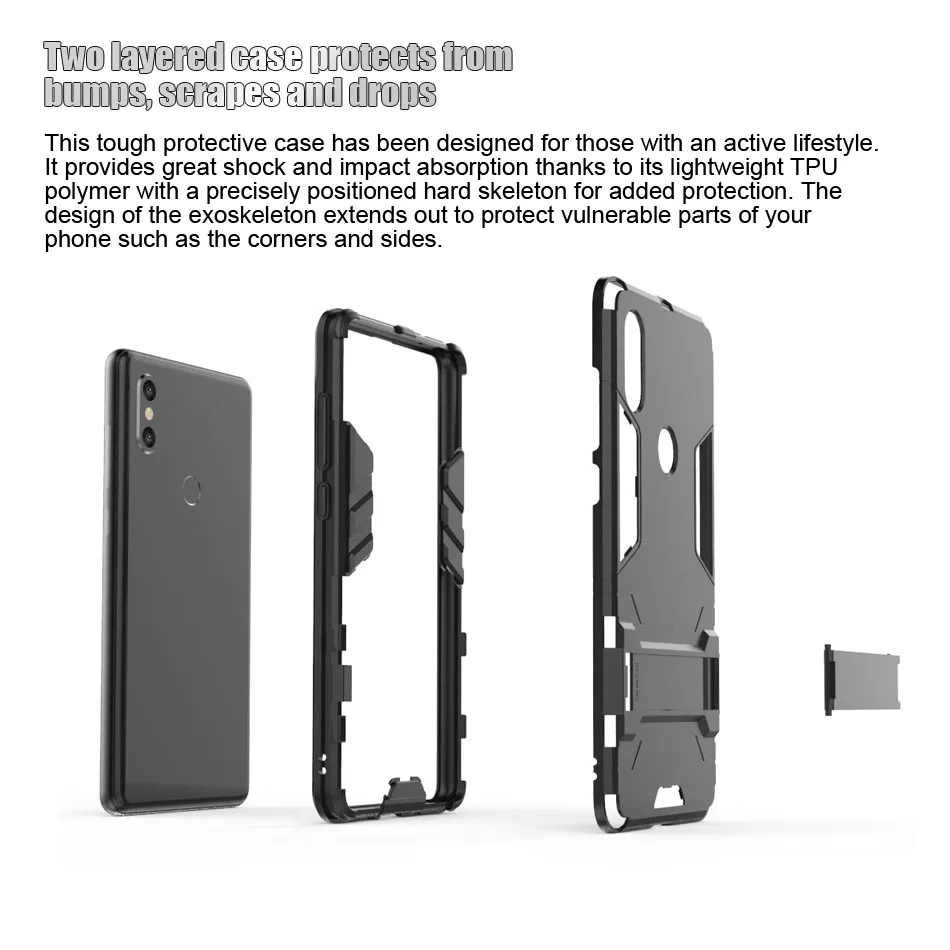 Heavy Duty Armor Case Back Cover for Xiaomi Mi MIX 2S 2 in 1 Hard PC &amp Soft TPU | Мобильные телефоны и аксессуары
