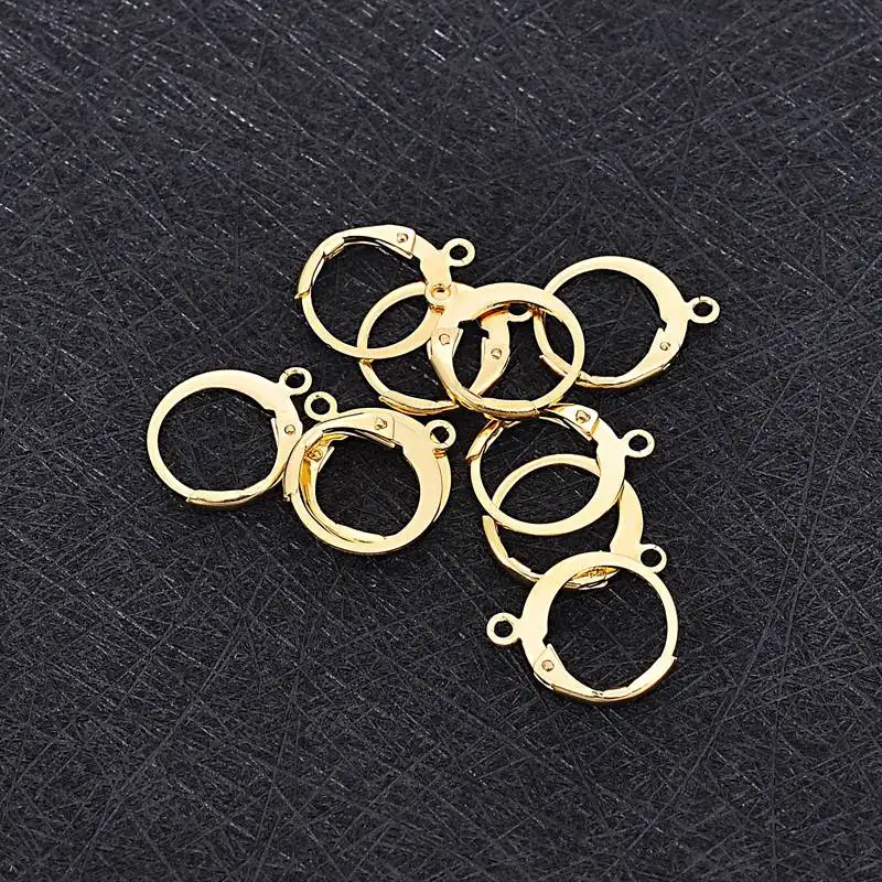 10 шт./лот круглые серьги крючки золотого и серебряного цвета из нержавеющей