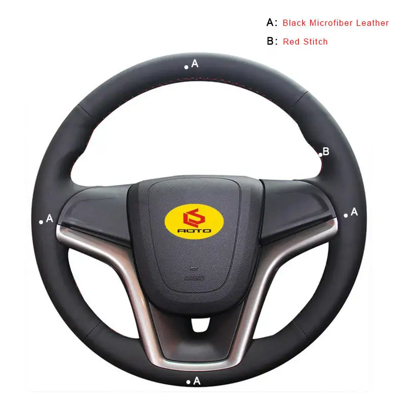 Microfiber Leather Авто оплетка на руль Крышка для Chevrolet Malibu 2011- вольт 2011- Внутренний чехол рулевого колеса автомобиля кожа - Название цвета: Microfiber Leather