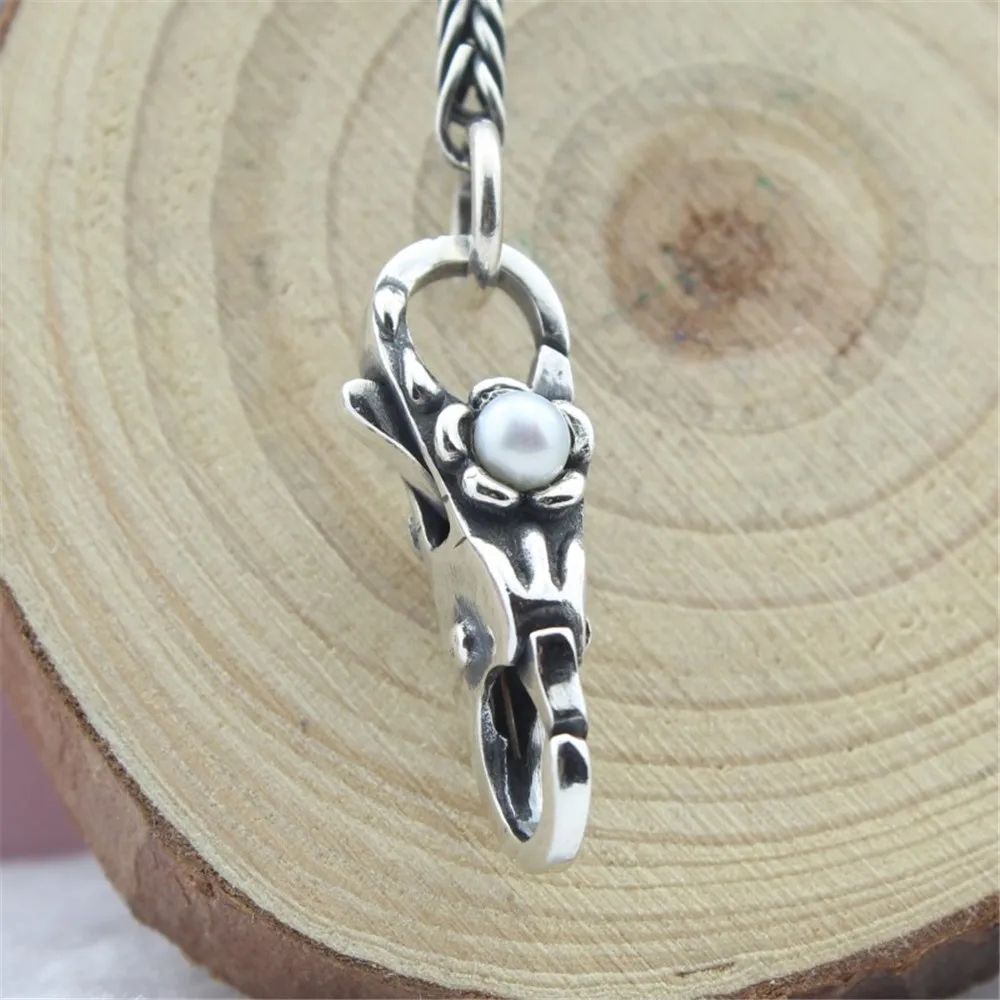Mistletoe Genuine 925 Sterling Silver White Pearl Lock Lobster Clasp Fit European Troll Bracelet Jewelry | Украшения и аксессуары