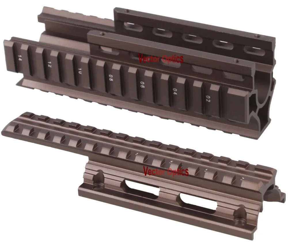 Векторная оптика AK RIS Handguard Quad Rail System Mount fit 47 & 74 Burnt Bronze Color для лазерного фонарика
