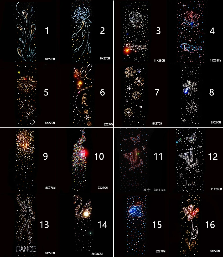 Прозрачные стразы сделай сам горячая фиксация аппликация из страз узор одежда с