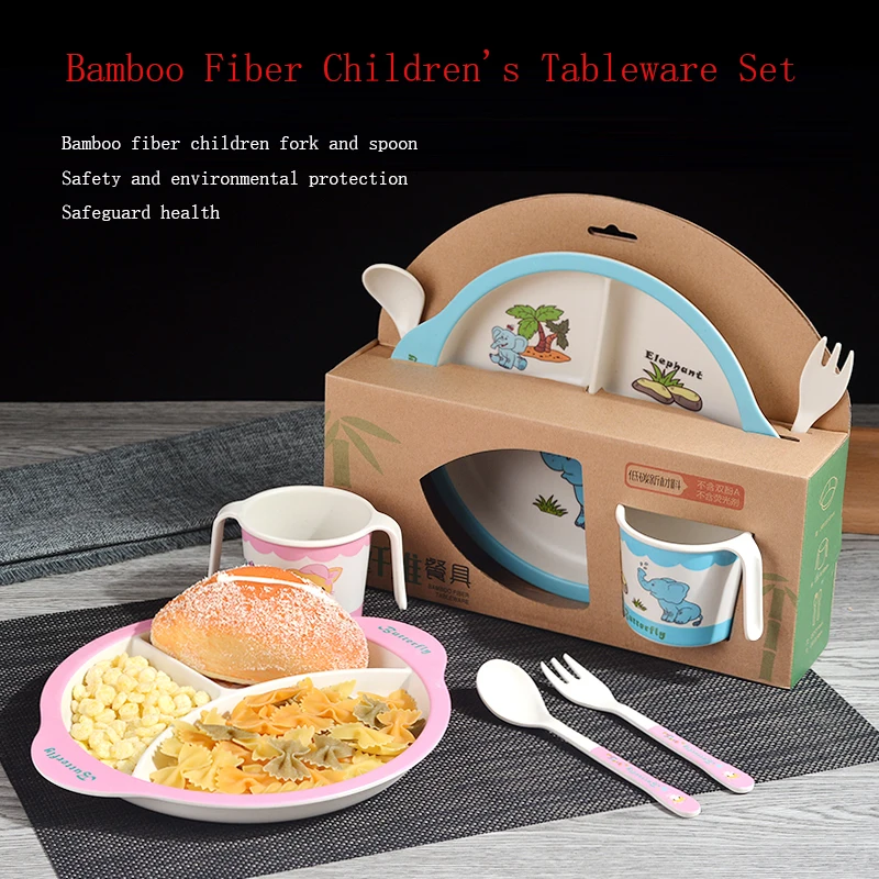 Бамбуковые детские блюда миска чашки тарелки наборы 4 шт./компл. подставка из