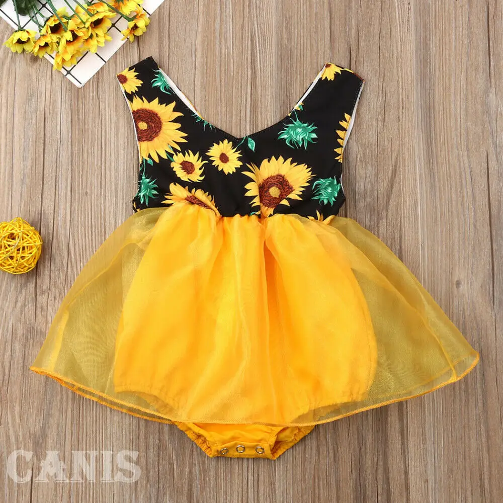 Летнее платье для маленьких девочек на возраст от 0 до 18 месяцев с изображением