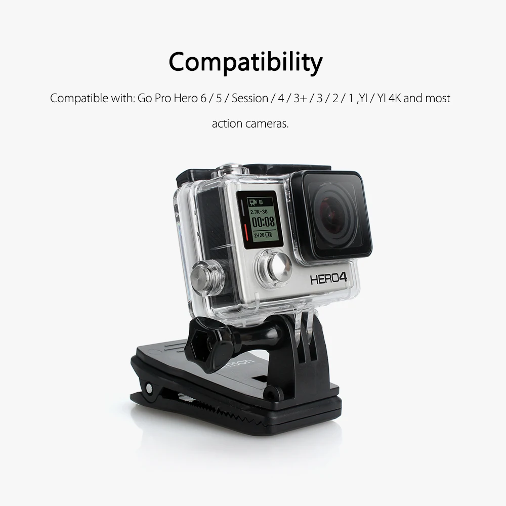Для GoPro аксессуары рюкзак зажим Крепление для Go Pro Hero 7 6 5 4 Yi 4K SJCAM EKEN экшн
