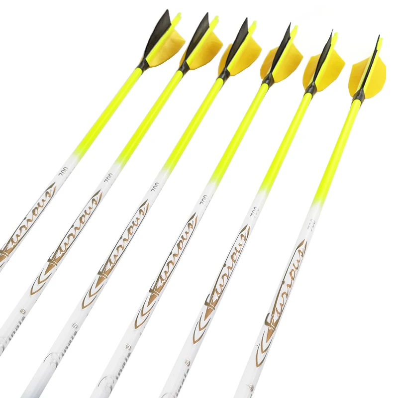 Inals Spine 500 600 700 800 900 30 дюймов углеродные стрелы вал id4.2мм индюк перья изогнутый лук