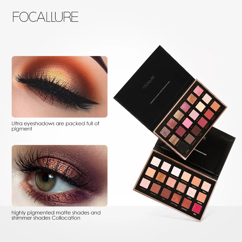 FOCALLURE 18 видов цветов Палитра мерцающие матовые пигментные тени для век Косметика