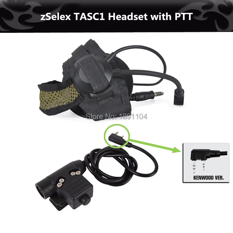 Z-TAC Z Selex TASC1 гарнитура с U94 PTT Kenwood plug два цвета (Z028 + z113-ken)