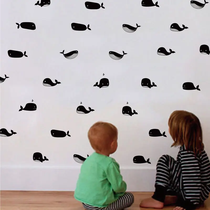 Мультяшный КИТ виниловая наклейка на стену восхитительный декор для детской