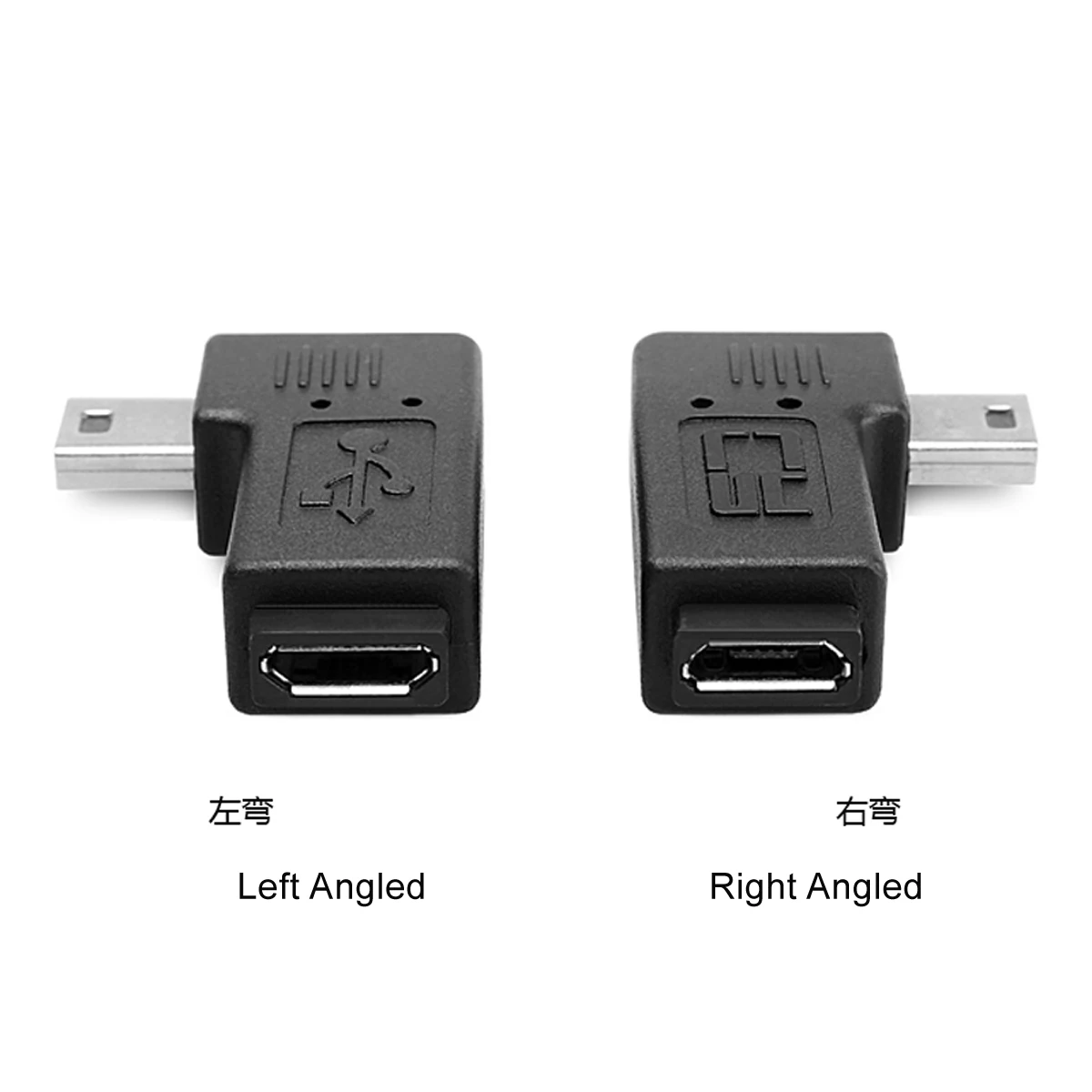 CY Кабель 90 градусов левый и правый угловой мини USB 5pin штекер к микро гнездо