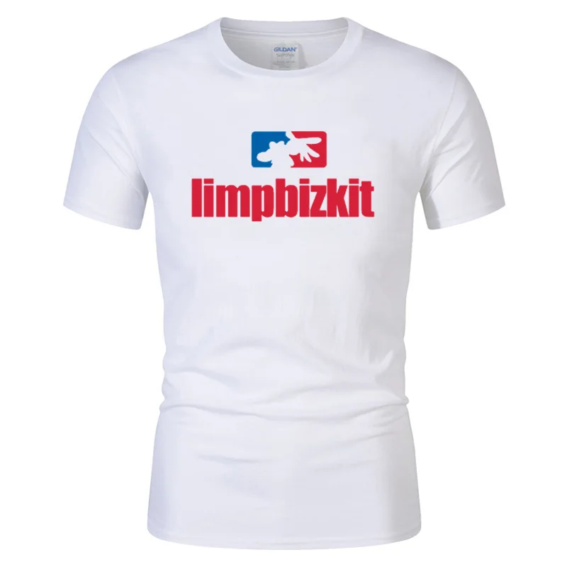 Мужская хлопковая футболка с круглым вырезом коротким рукавом|rock band|men t-shirtlimp bizkit