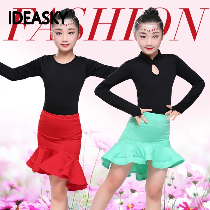 Одежда для латинских танцев платье топы юбка Фламенго девочек детская одежда