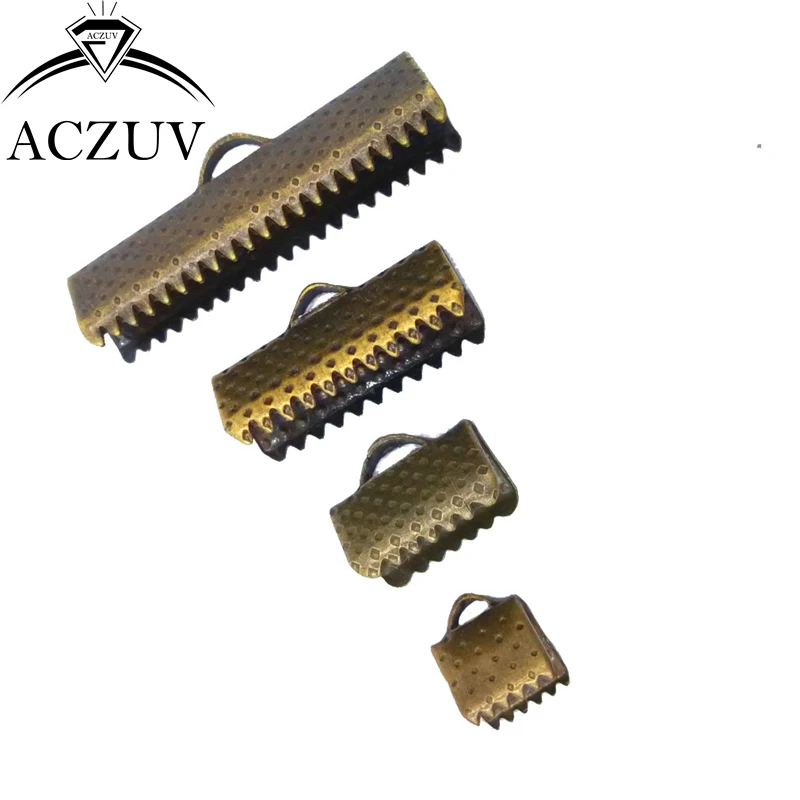 1000pcs Antique Bronze 6mm 8mm 10mm 13mm 16mm 20mm 25mm 30mm 35mm Ribbon Cord End Fasteners Clasps Clips Crimp Beads RCE004 | Украшения и