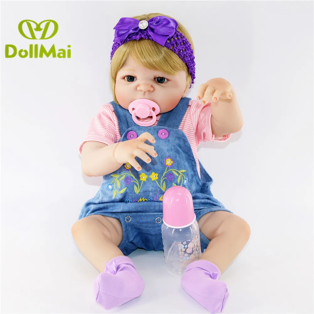 Кукла DollMai настоящая силиконовая кукла Reborn Baby Menina Alive reborn для малышей 23 ''