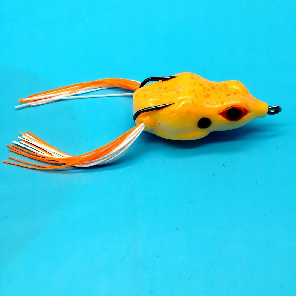 HOOFISH 5 шт./лот+ 1 коробка лягушка приманка, наживки 10G/5,5 см Топ воды Рэй лягушка силиконовый приманка для карпа рыболовные снасти
