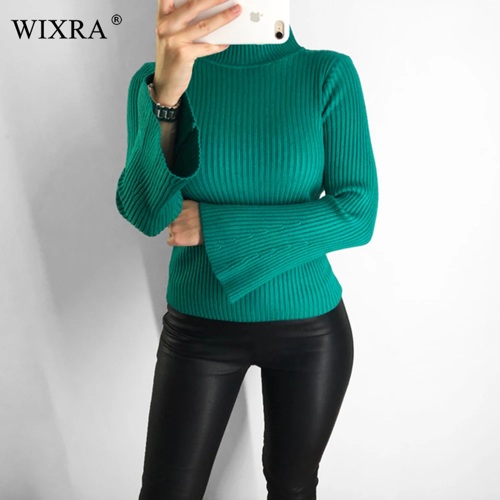 Женский осенне-зимний свитер с расклешенными рукавами | Женская одежда