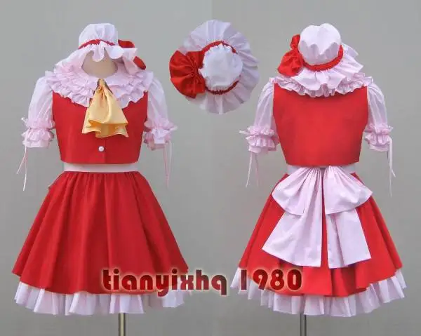Высокое качество Аниме Touhou Проект Косплей Flandre Скарлет Костюм| |