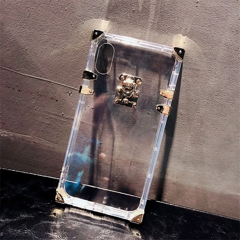 Роскошный Блестящий Прозрачный квадратный чехол для телефона iPhone 12 11 Pro Max X XS XR 6s 7