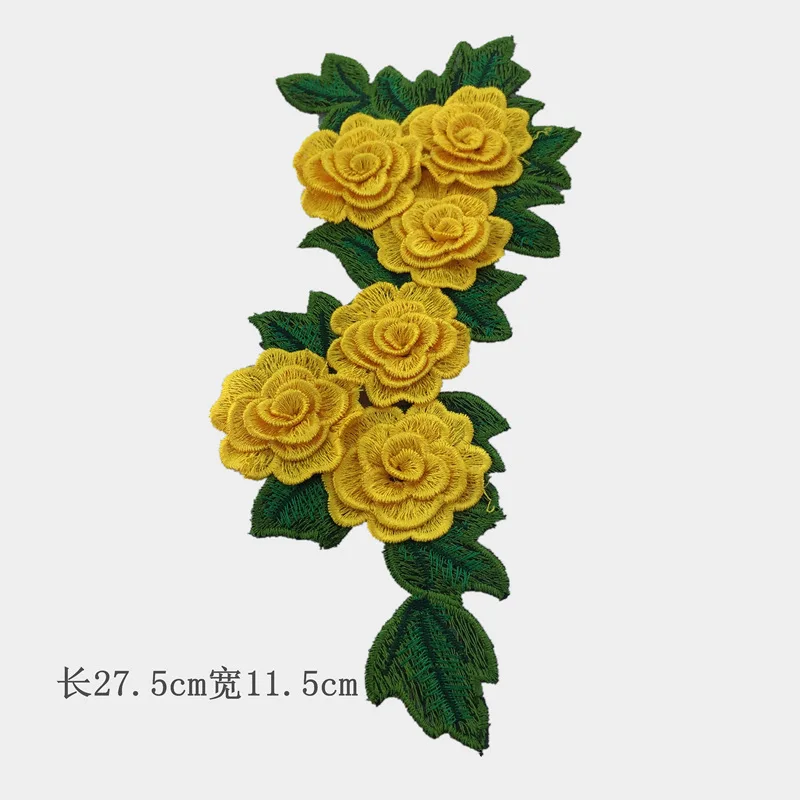 3D розовый цветок розы Цветочная вышивка патч железо на стикер для DIY Одежда