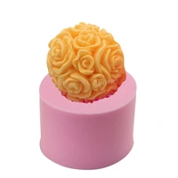 flower rose ball lace silicone fondant soap 3d cake mold cupcake jelly candy chocolate decoration baking tool moulds fq3077