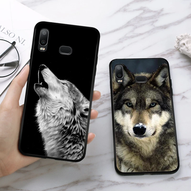 Силиконовый чехол волк на снегу для Samsung A2 Core A3 A5 A6 Plus A7 A8 A9 A10 A30 A50 A60 A70 A10S A30S A50S