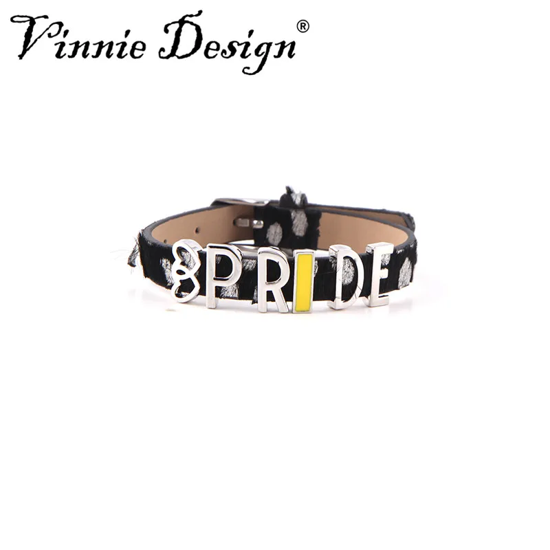 Vinnie дизайн ювелирных изделий 21 см браслеты из натуральной кожи наборы с DIY Слайд