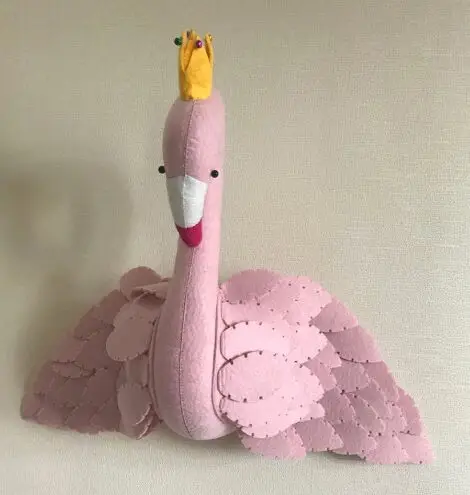 60x25x55CM Высокое качество Мода ручной работы DIY милый лебедь Фламинго детские мягкие игрушки Детская комната украшения стены размер 60*25*55 см - Высота: 60x25x55CM