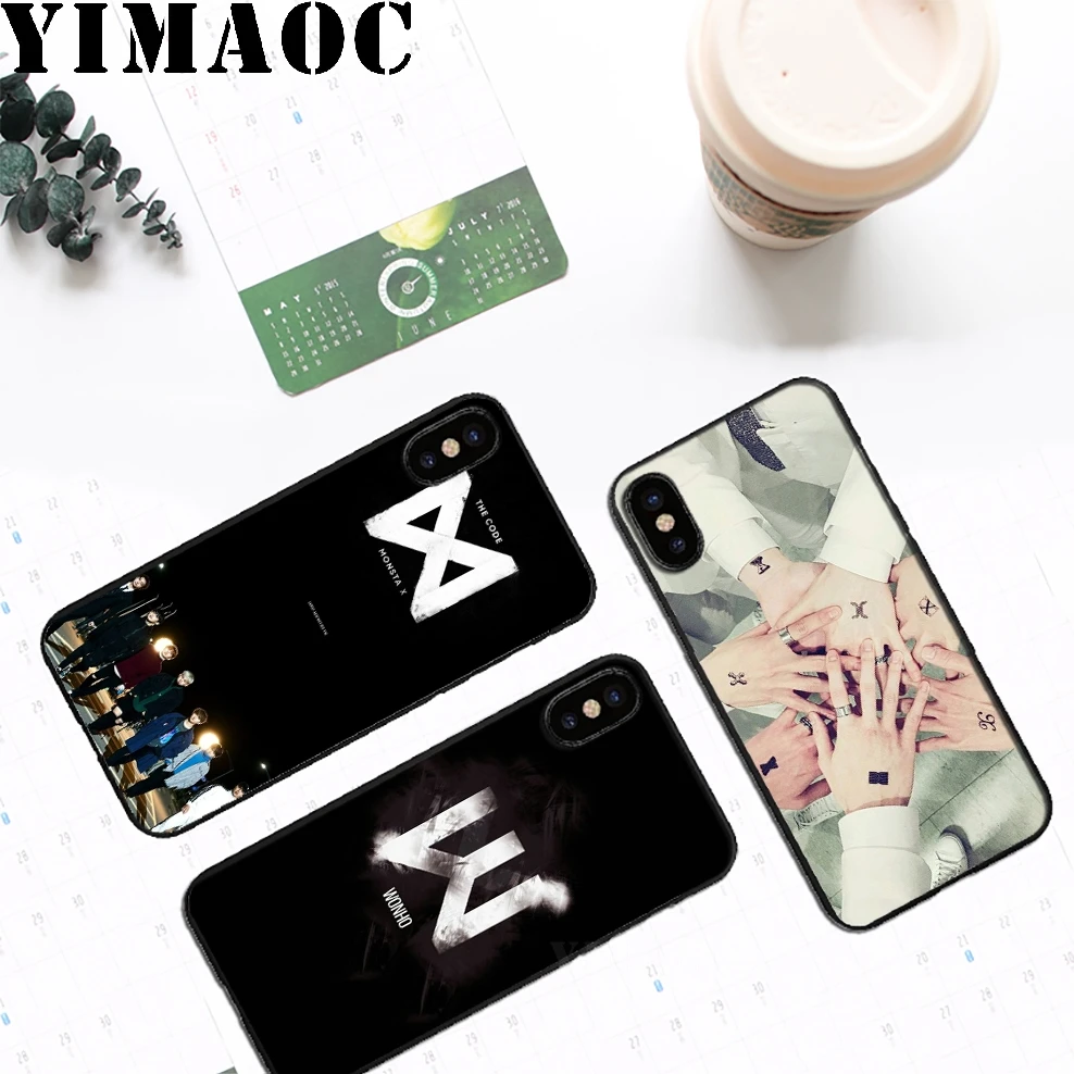 Мягкий силиконовый чехол YIMAOC Monsta X Band для iPhone 11 Pro Xr Xs Max или 10 8 7 6 6S Plus 5 5S SE |
