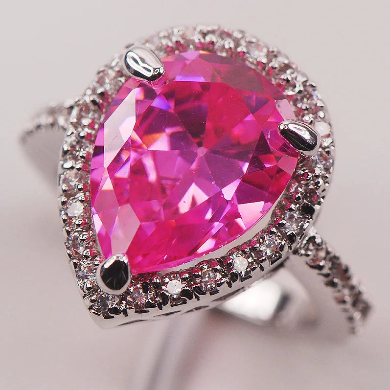 

Pink Kunzite Fashion 925 Sterling Silver Woman Ring Size 6 7 8 9 10 F601 Fashion Wholesale Jewelry Free Shipping