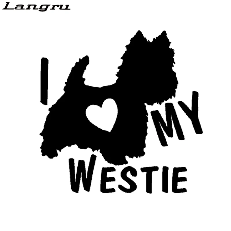 

Langru Cute Interesting Pet I Love My Westie Terrier Dogs Vinyl Car Decals Stickers Car Styling Jdm