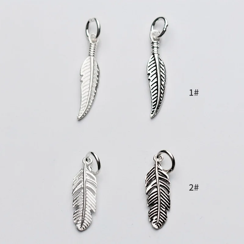 10 шт.) посеребренные Подвески с листьями и перьями подвески для ожерелья браслета ювелирных изделий DIY