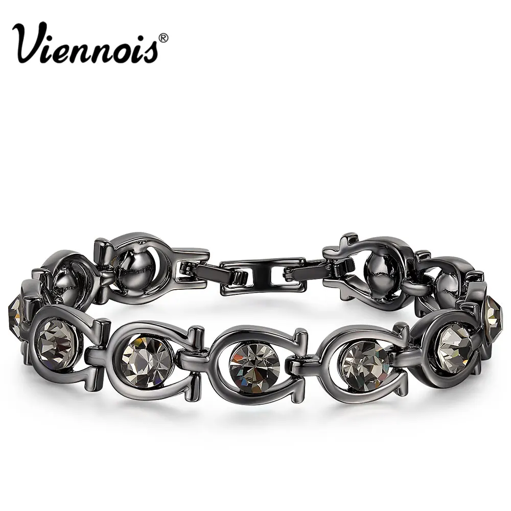 Viennois Мода кубического циркония цепи браслеты из нержавеющей стали для женская