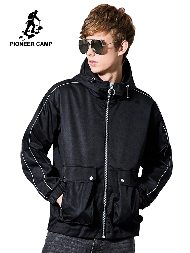 Куртка-бомбер Pioneer Camp AJK901177 Мужская однотонная повседневная спортивная одежда