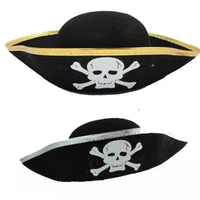 5pcs print skull children adult pirate hat cosplay costume cap halloween masquerade party pirate captain hat props