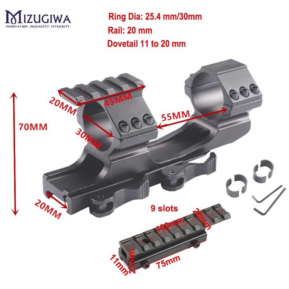 Крепление для QR Scope 30 мм 1 дюйм 25 4 кольца W/Stop Pin Zero Recoil Base 11 до 20 адаптер Picatinny Rail Weaver