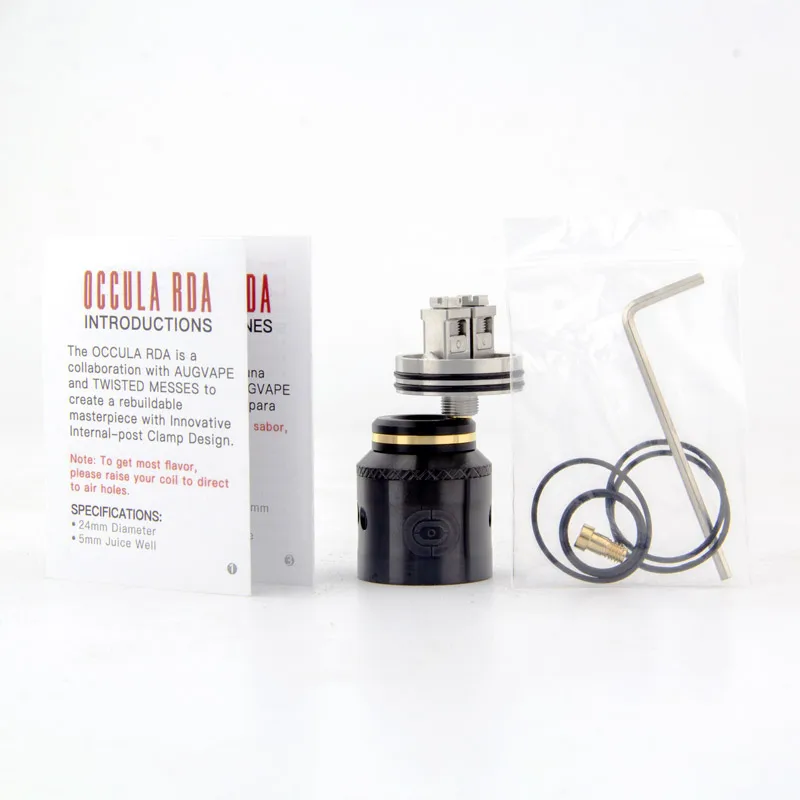 Augvape OCCULA RDA Tank 24 мм 5 мл защищенный через Big M3 Scews одинарная двойная катушка поток