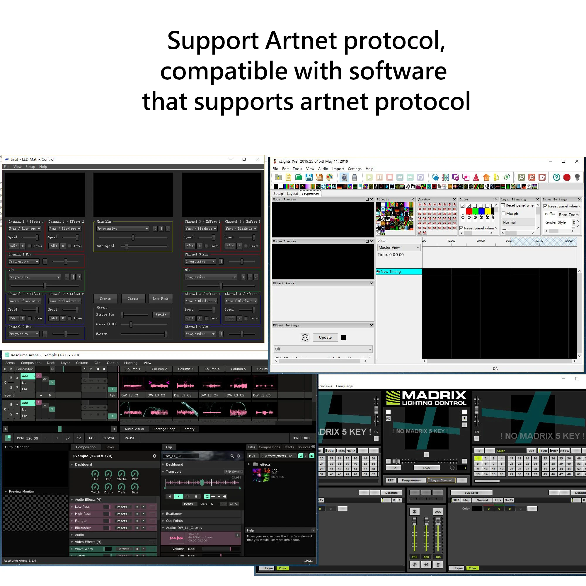 Светодиодный контроллер artnet с 4 портами DMX на SPI порта 16 вселенных 2720 пикселей поддержка Madrix резоле Jinx Xlights