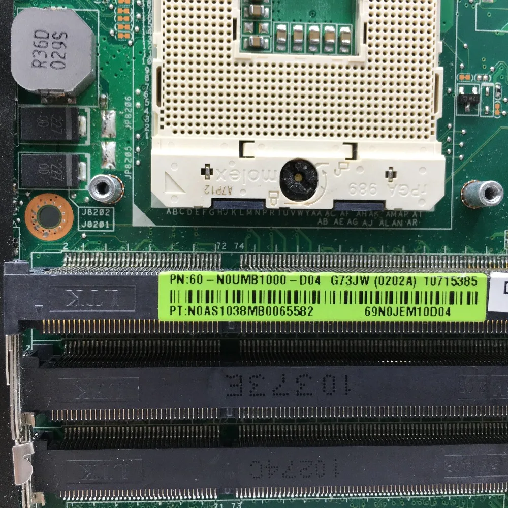 KEFU G73JW для ASUS G73 G73J материнская плата 4 слота RAM ноутбука 2D разъем REV2.0 тестовая