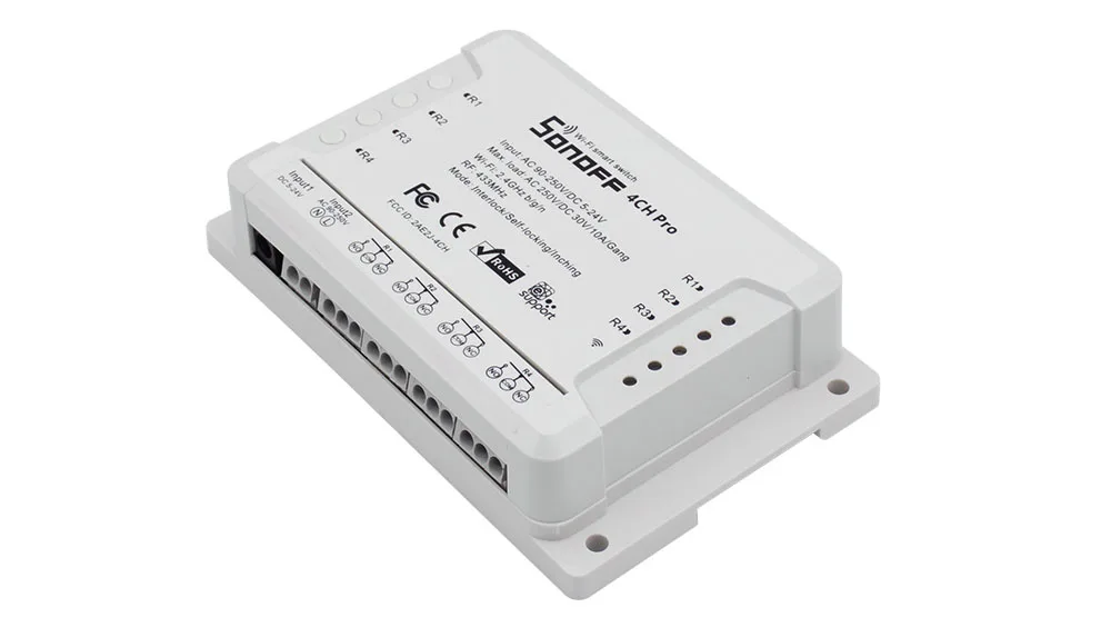 1-5 шт Sonoff 4CH pro R2 10A 4-канальный Wifi смарт-коммутатор 433 МГц RF Дистанционное Wifi освещение переключатель поддерживает 4 устройства работа с Alexa