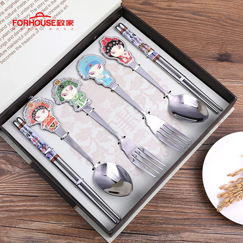3/6 шт./компл. набор посуды из нержавеющей стали ложка и вилка китайские Пекинские