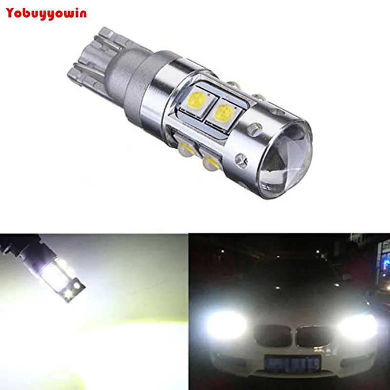 

2Pcs Top Quality!! White 6000K T10 T15 192 168 921 194 W5W 50W LED Bulbs Great update for DRL Backup Reverse Side Marker Lights