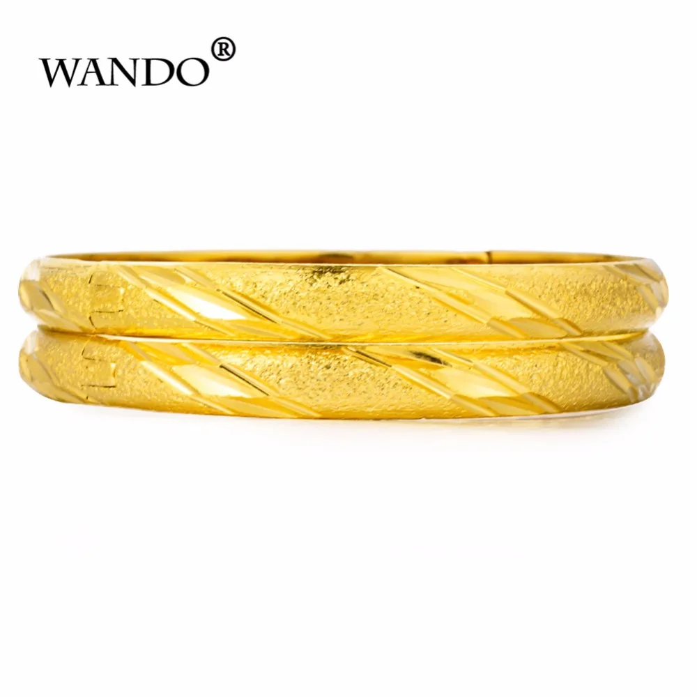 WANDO 2 шт/lot24kGold браслет для женщин Золотой Дубай Свадебный невесты Эфиопский