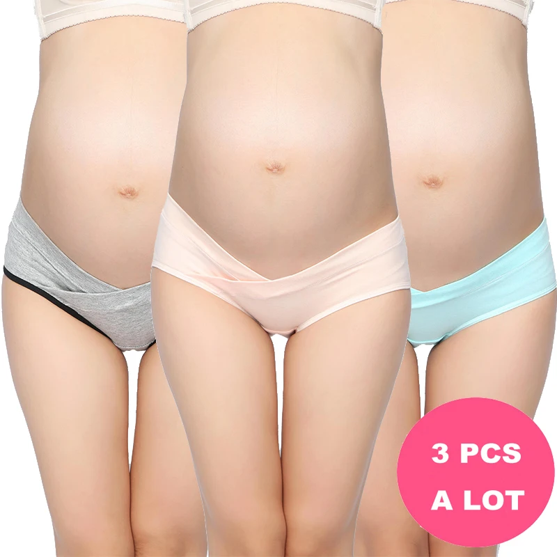 3 Pcs/lot Pregnant Women Briefs 100% Cotton Stomach Lift Maternity Panties Underpant For Pregnancy Lingerie Underwear Knickers