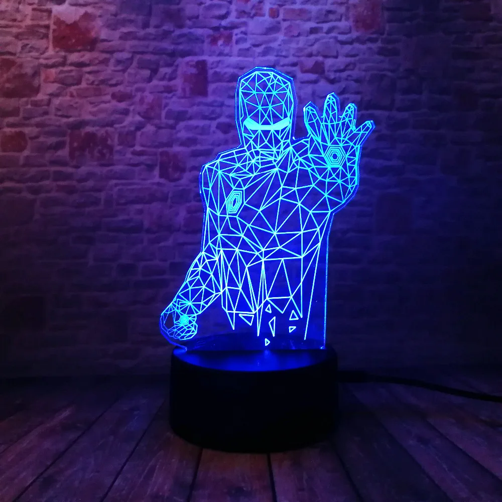Новый супер герой мстители Mavel Железный человек 3D 7 цветов затемнение градиент