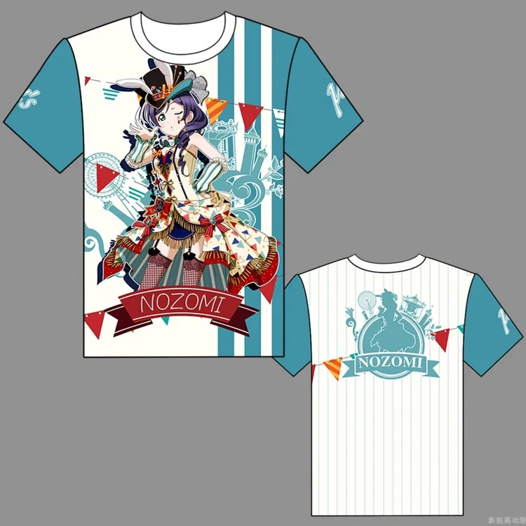 8 9 цветов LoveLive! Цирк Awaken Футболка с принтом Косплей Костюм Love Live u's короткий рукав Футболка повседневные топы - Цвет: 8