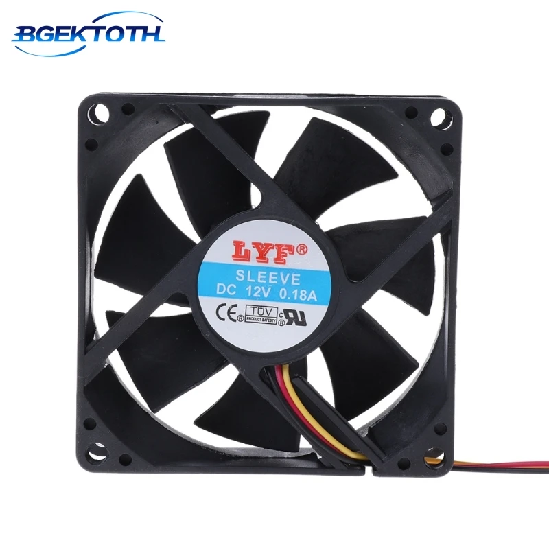 Высокое качество 3 pin-код 80 мм x 25 мм Процессор PC Вентилятор Cooler теплоотвод выхлопной Feb8