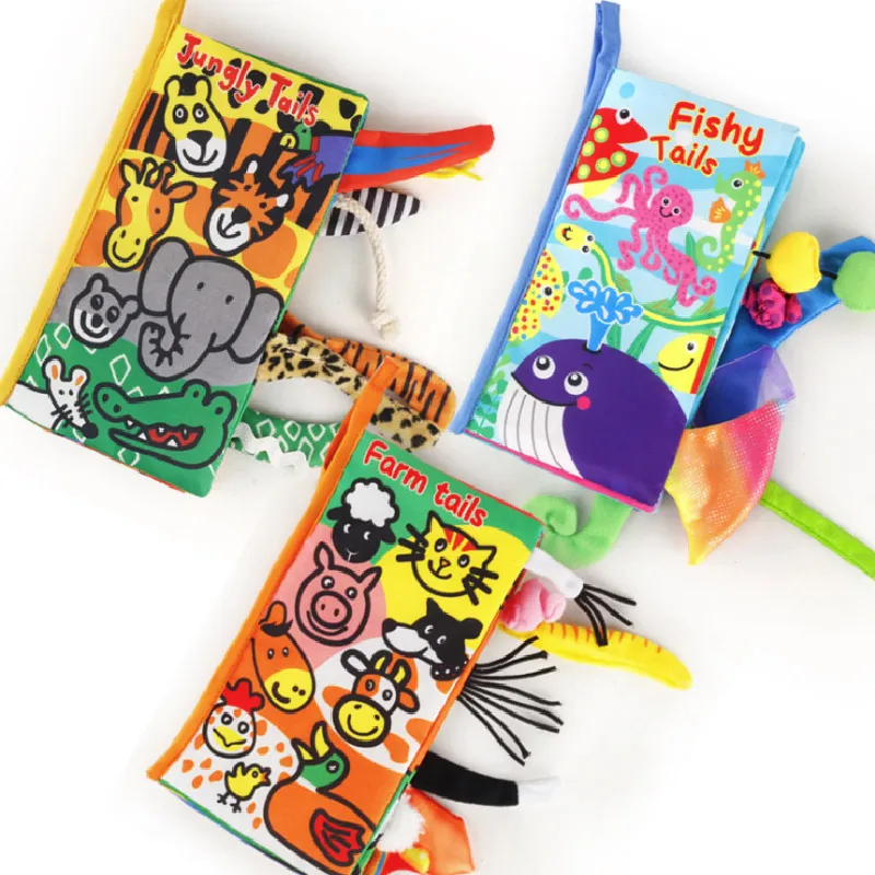 BabyPower искусственная ткань книга с животными и хвостом лучший подарок для