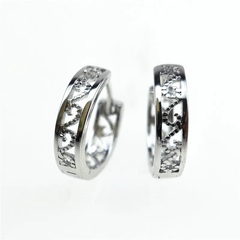 INALIS модные серьги кольца родиевого цвета для женщин подарок с выдолбленным